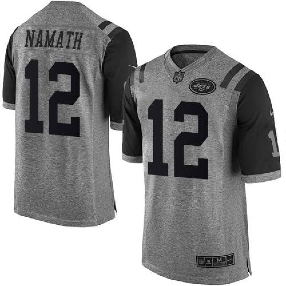 Jets #12 Joe Namath Gray Men's Stitched NFL Limited Gridiron Gray Jersey 