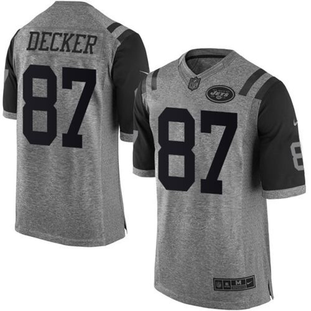 Jets #87 Eric Decker Gray Men's Stitched NFL Limited Gridiron Gray Jersey 