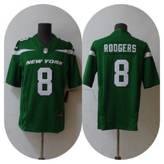 Men's New York Jets #8 Aaron Rodgers 2023 F.U.S.E. Green Vapor Untouchable Limited Stitched Jersey 