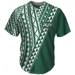 Men's New York Jets Green Baseball Jersey 