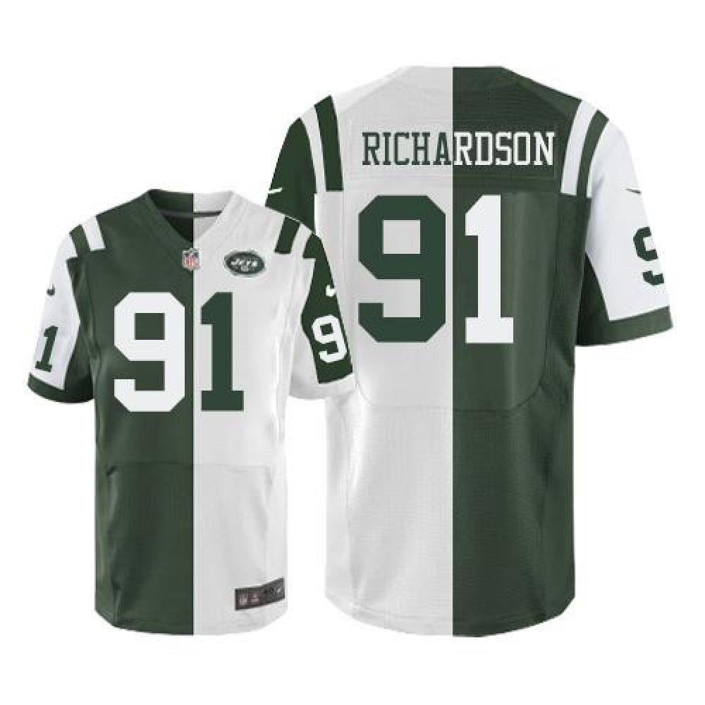 Jets #91 Sheldon Richardson Green/White Men's Stitched NFL Elite Split Jersey 