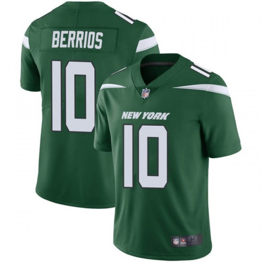 Men's New York Jets #10 Braxton Berrios Green Vapor Untouchable Limited Stitched Jersey 