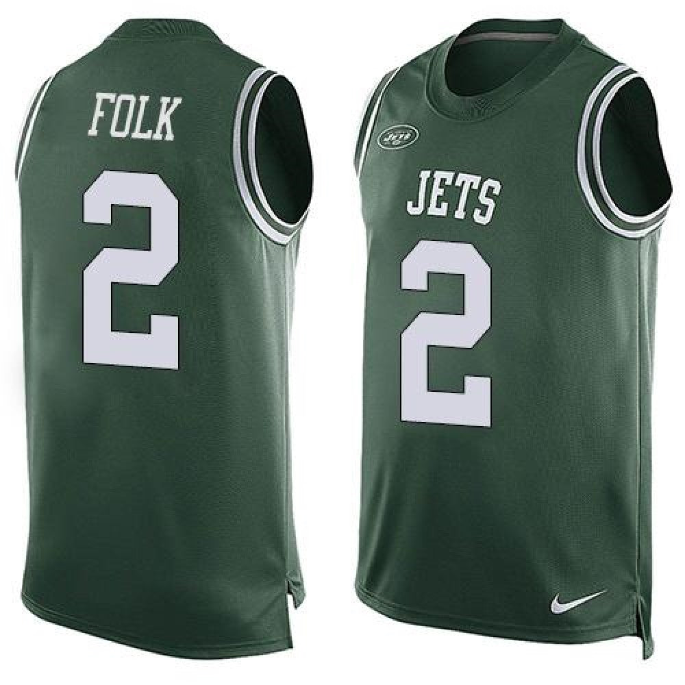 Jets #2 Nick Folk Green Team Color Men's Stitched NFL Limited Tank Top Jersey 