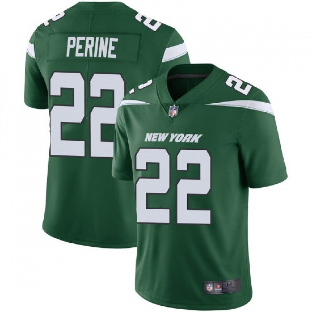 Men's New York Jets #22 La'Mical Perine Green Vapor Untouchable Limited Stitched Jersey 
