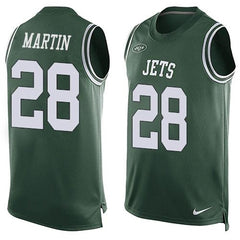 Jets #28 Curtis Martin Green Team Color Men's Stitched NFL Limited Tank Top Jersey 