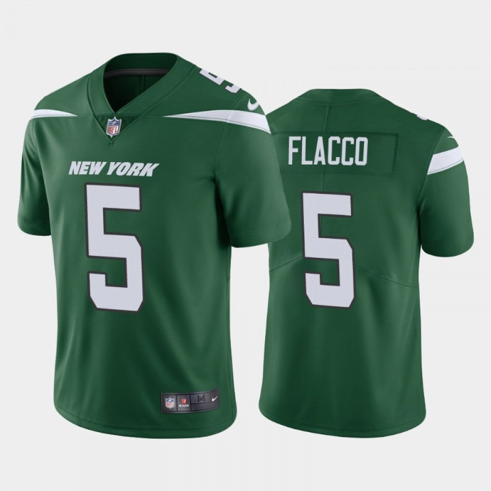 Men's New York Jets #5 Joe Flacco Green Vapor Untouchable Limited Stitched Jersey 