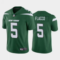 Men's New York Jets #5 Joe Flacco Green Vapor Untouchable Limited Stitched Jersey 