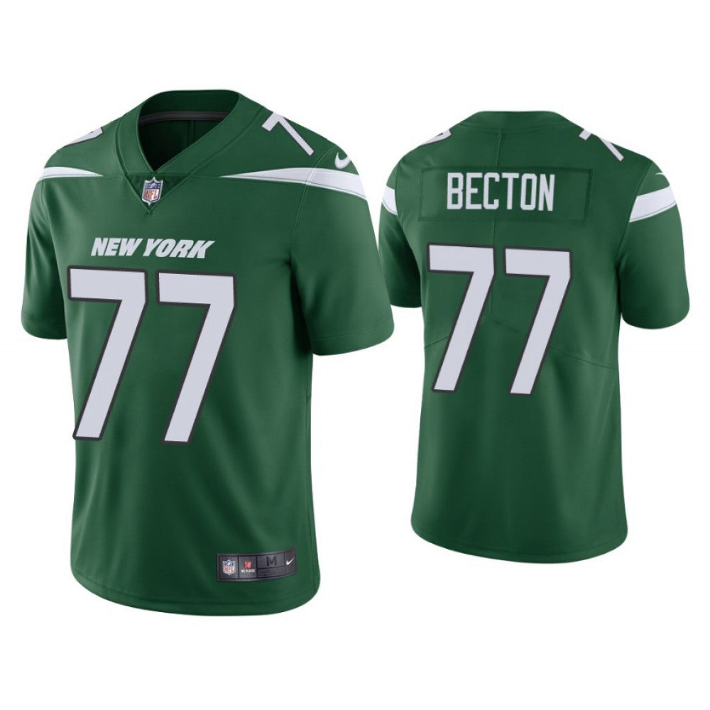Men's New York Jets #77 Mekhi Becton Green Vapor Untouchable Limited Stitched Jersey 