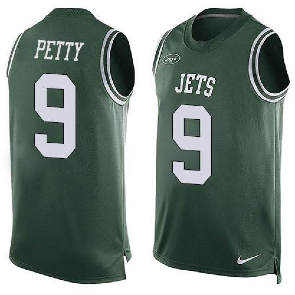 Jets #9 Bryce Petty Green Team Color Men's Stitched NFL Limited Tank Top Jersey 