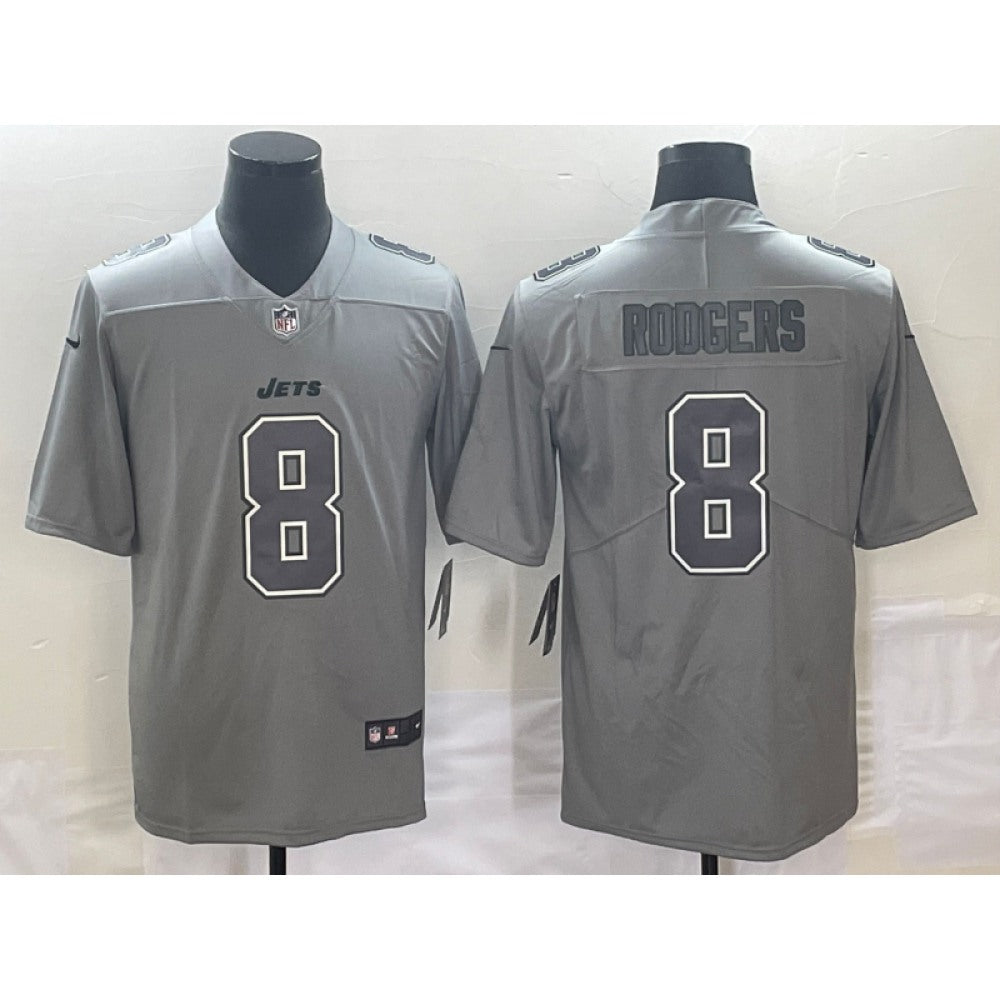 Men's New York Jets #8 Aaron Rodgers Grey Vapor Untouchable Limited Stitched Jersey 