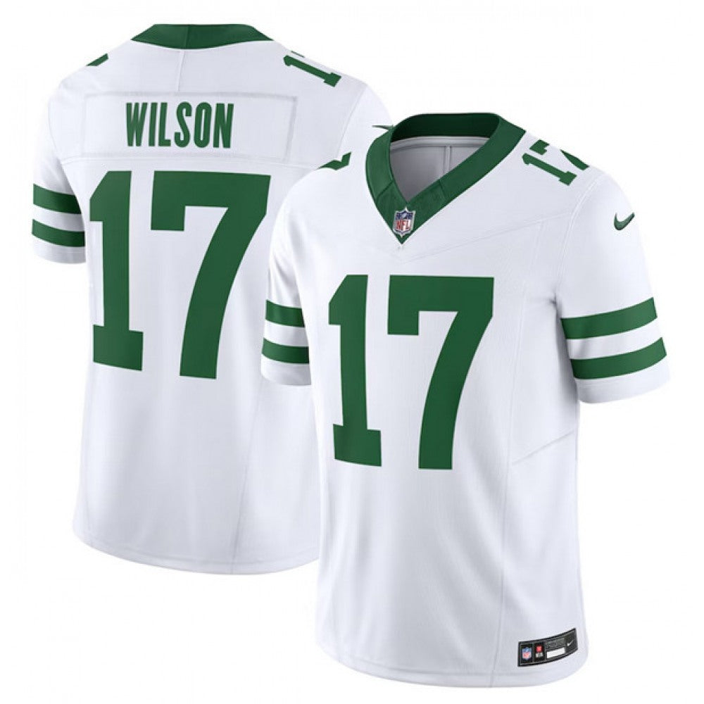 Men's New York Jets #17 Garrett Wilson White 2023 F.U.S.E. Vapor Limited Throwback Stitched Football Jersey 
