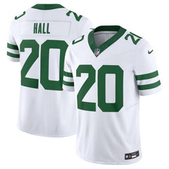 Men's New York Jets #20 Breece Hall White 2023 F.U.S.E. Vapor Limited Throwback Stitched Football Jersey 