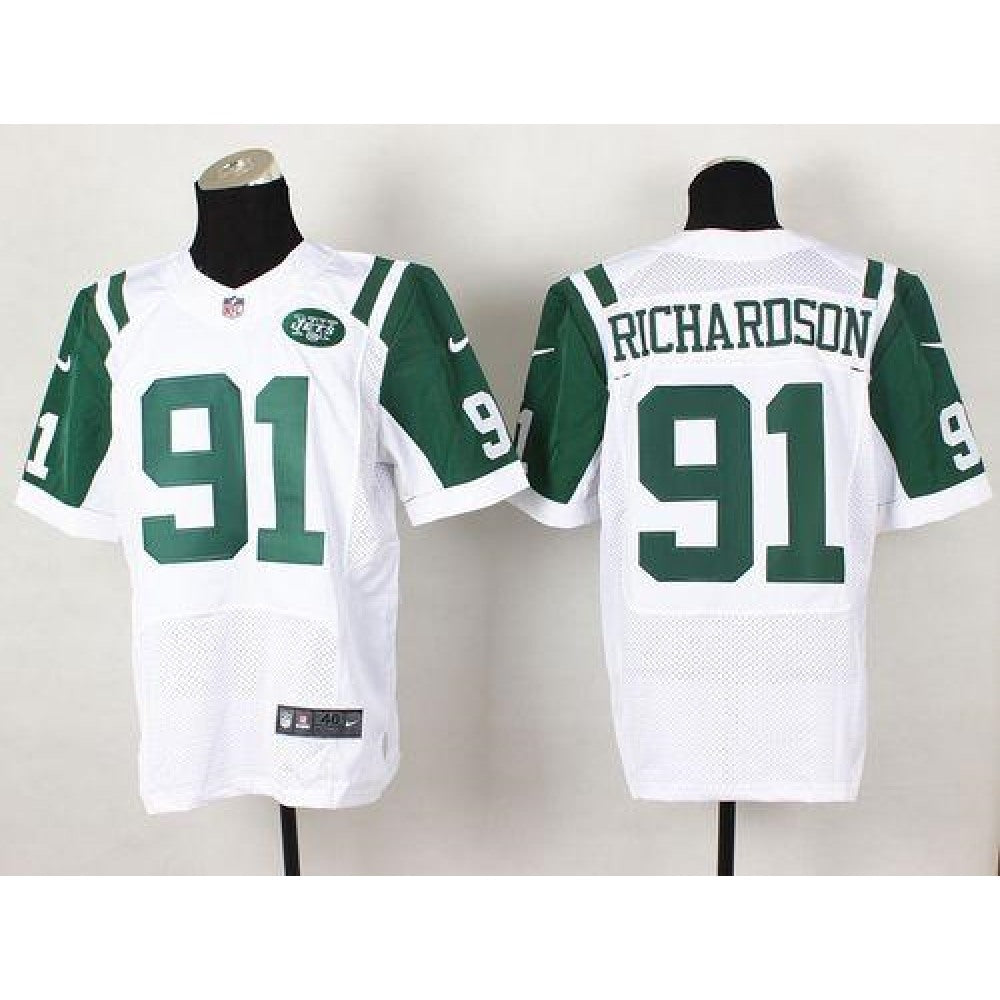 Jets #91 Sheldon Richardson White Men's Stitched NFL Elite Jersey 