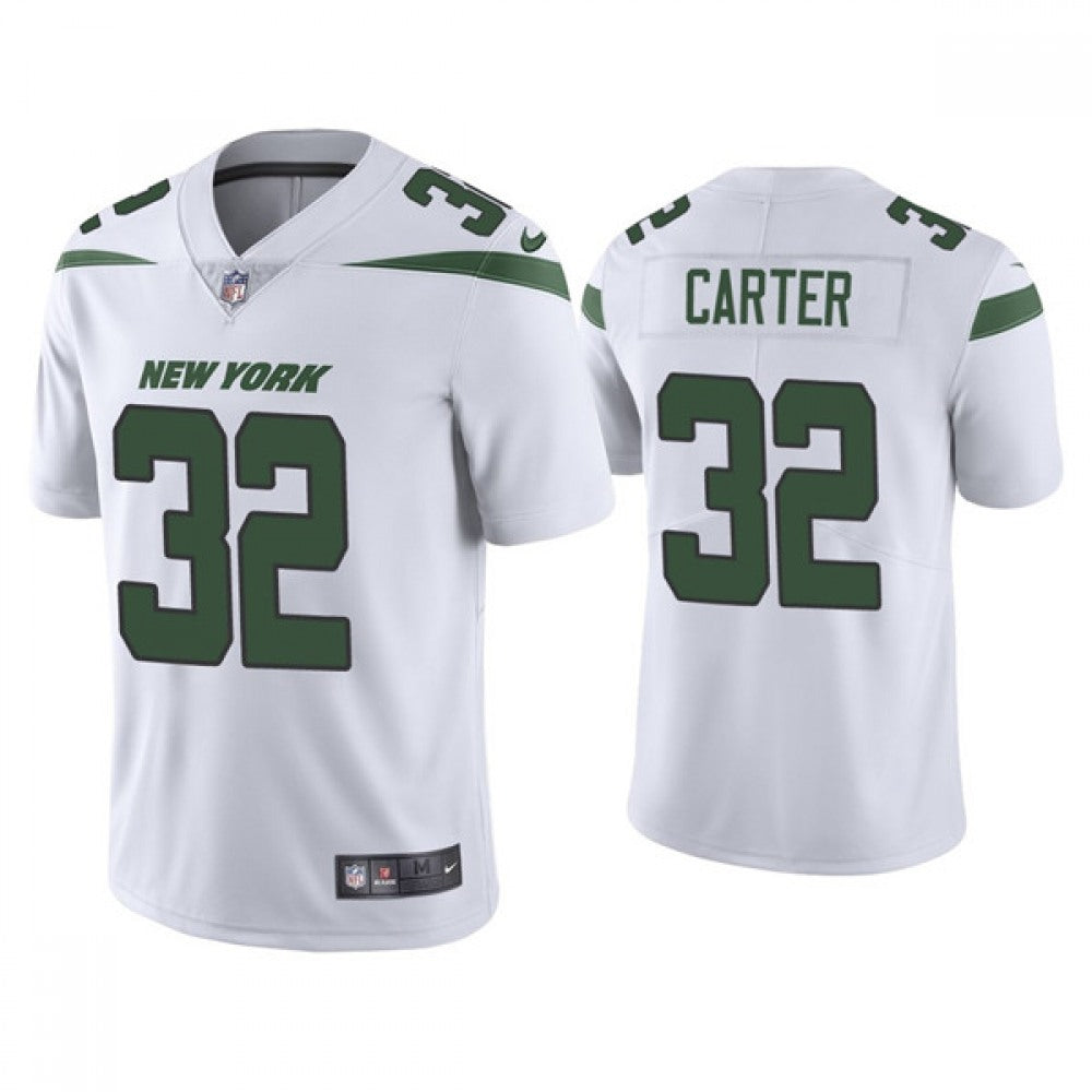Men's New York Jets #32 Michael Carter 2021 White Vapor Untouchable Limited Stitched Jersey 