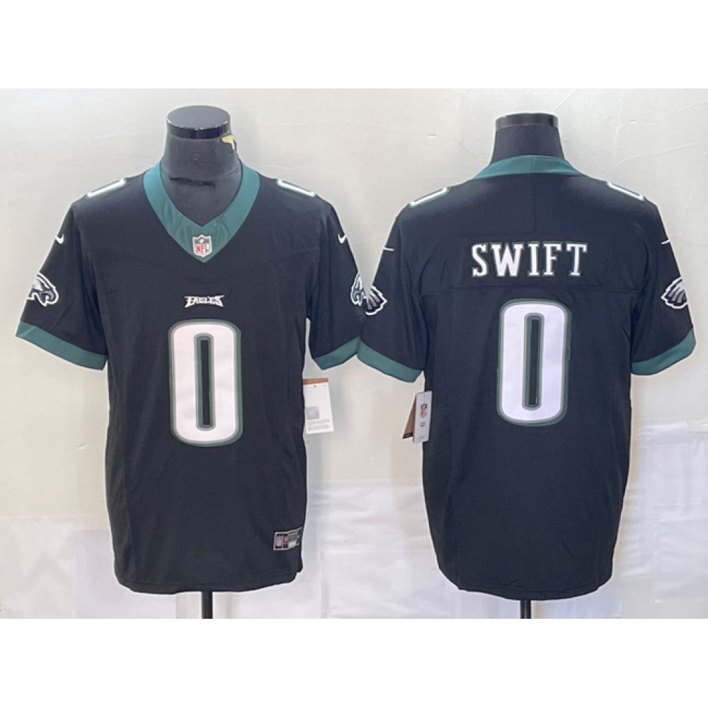 Men's Philadelphia Eagles #0 D'Andre Swift Black 2023 F.U.S.E. Vapor Untouchable Limited Stitched Football Jersey 