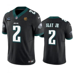 Men's Philadelphia Eagles #2 Darius Slay JR Black 2023 F.U.S.E. With 2-star C Patch And John Madden Patch Vapor Limited Stitched Football Jersey 