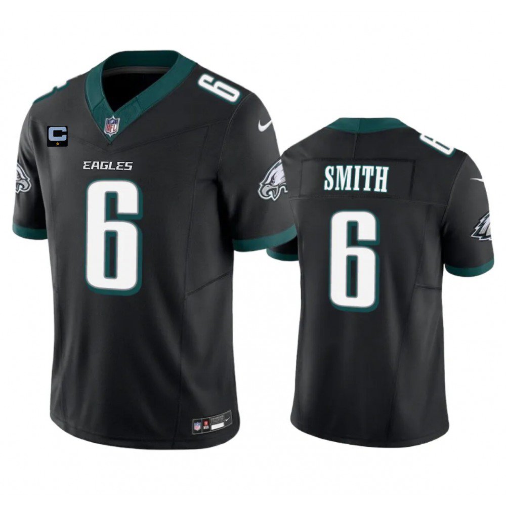 Men's Philadelphia Eagles #6 DeVonta Smith Black 2023 F.U.S.E. With 1-Star C Patch Vapor Untouchable Limited Stitched Football Jersey 