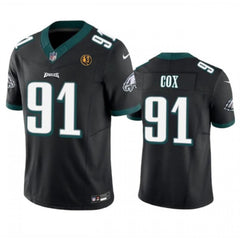 Men's Philadelphia Eagles #91 Fletcher Cox Black 2023 F.U.S.E. With John Madden Patch Vapor Limited Stitched Football Jersey 
