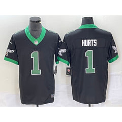 Men's Philadelphia Eagles #1 Jalen Hurts Black 2023 F.U.S.E. Vapor Untouchable Stitched Football Jersey 
