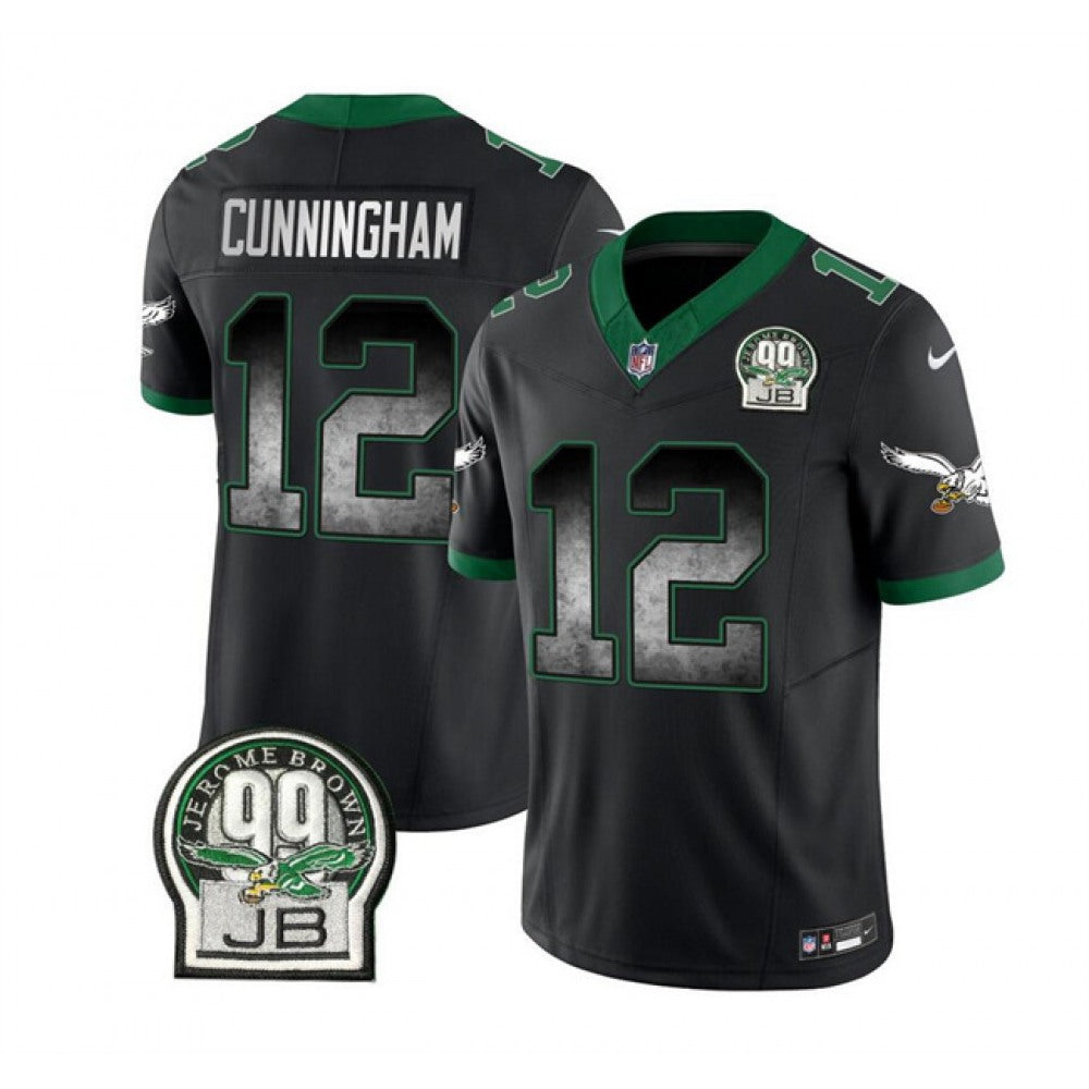 Men's Philadelphia Eagles #12 Randall Cunningham Black 2023 F.U.S.E. Throwback Vapor Untouchable Limited Stitched Football Jersey 