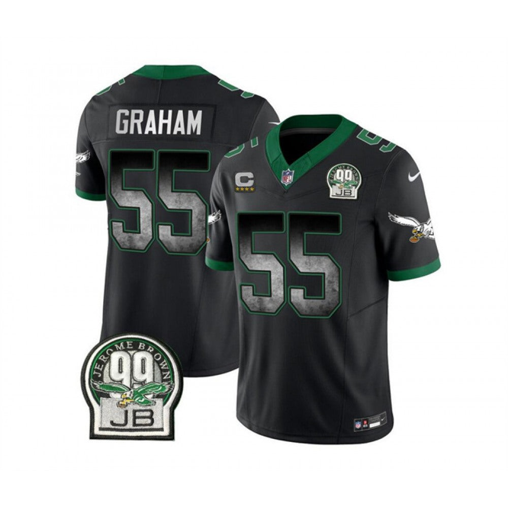 Men's Philadelphia Eagles #55 Brandon Graham Black 2023 F.U.S.E. With 4-star C Patch Throwback Vapor Untouchable Limited Stitched Football Jersey 