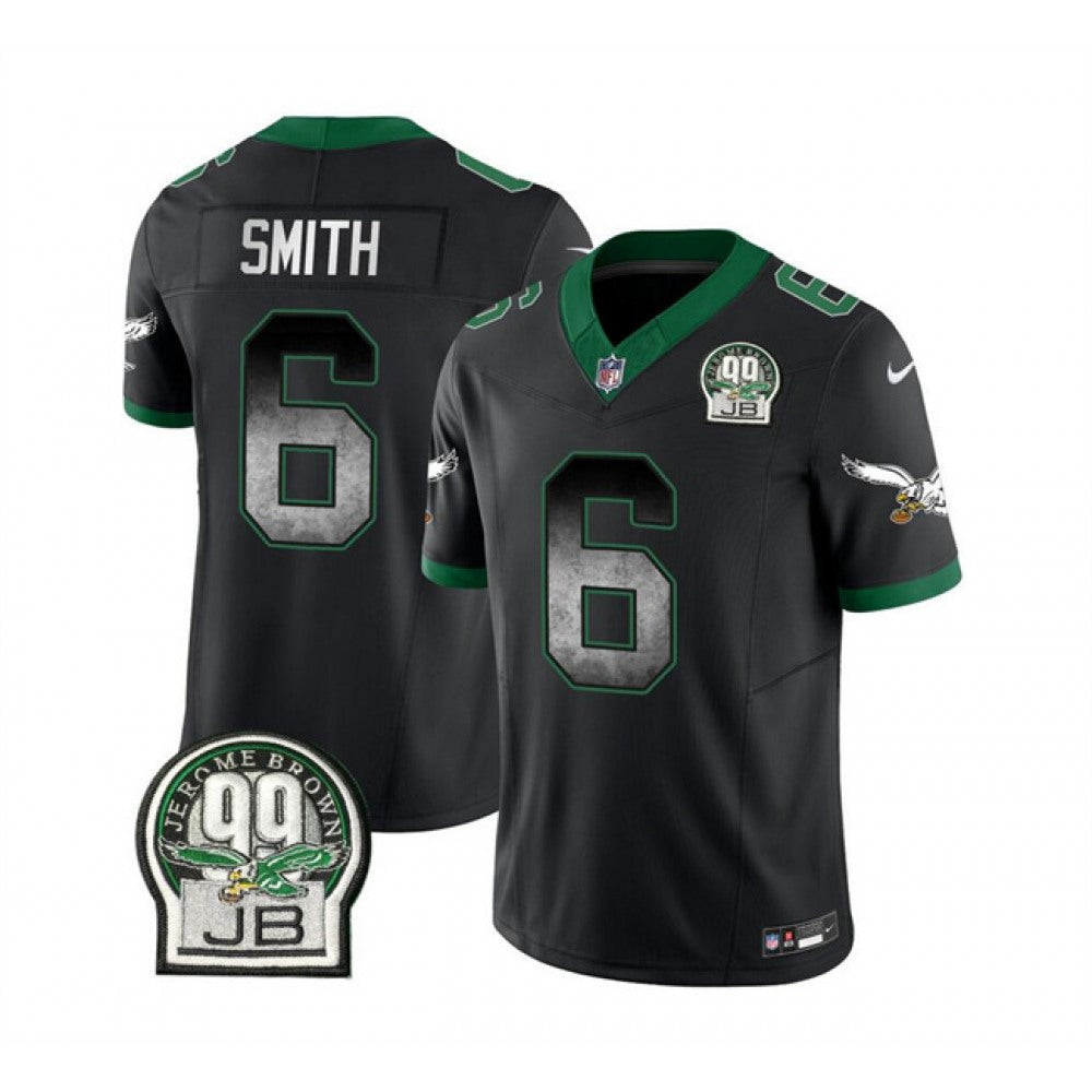 Men's Philadelphia Eagles #6 DeVonta Smith Black 2023 F.U.S.E. Throwback Vapor Untouchable Limited Stitched Football Jersey 
