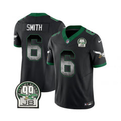 Men's Philadelphia Eagles #6 DeVonta Smith Black 2023 F.U.S.E. Throwback Vapor Untouchable Limited Stitched Football Jersey 