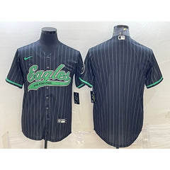 Men's Philadelphia Eagles Blank Black With Patch Cool Base Stitched Baseball Jersey 