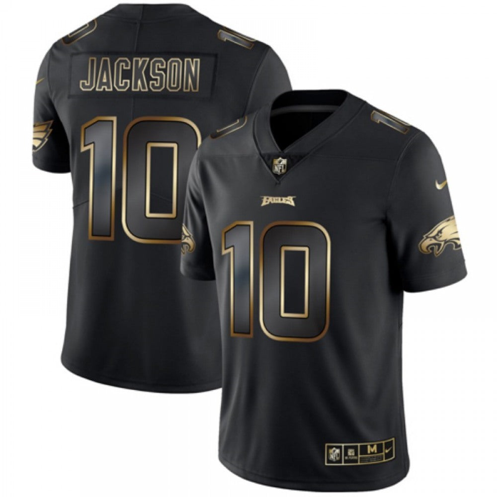 Men's Philadelphia Eagles #10 DeSean Jackson 2019 Black Gold Edition Stitched NFL Jersey 