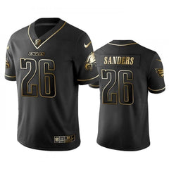 Men's Philadelphia Eagles #26 Miles Sanders Black Golden Edition Stitched Football Jersey 
