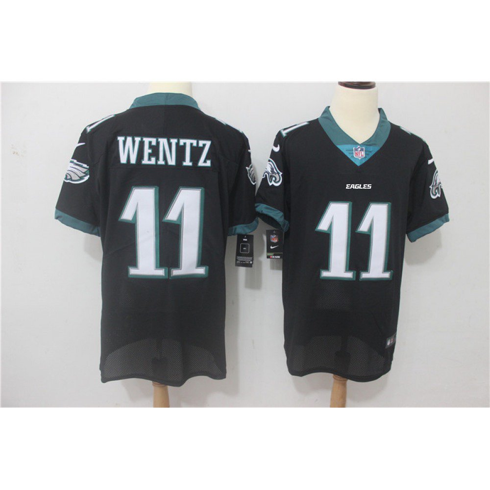 Men's Philadelphia Eagles #11 Carson Wentz Black Vapor Untouchable Elite Stitched NFL Jersey 