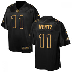 Eagles #11 Carson Wentz Black Men's Stitched NFL Elite Pro Line Gold Collection Jersey 