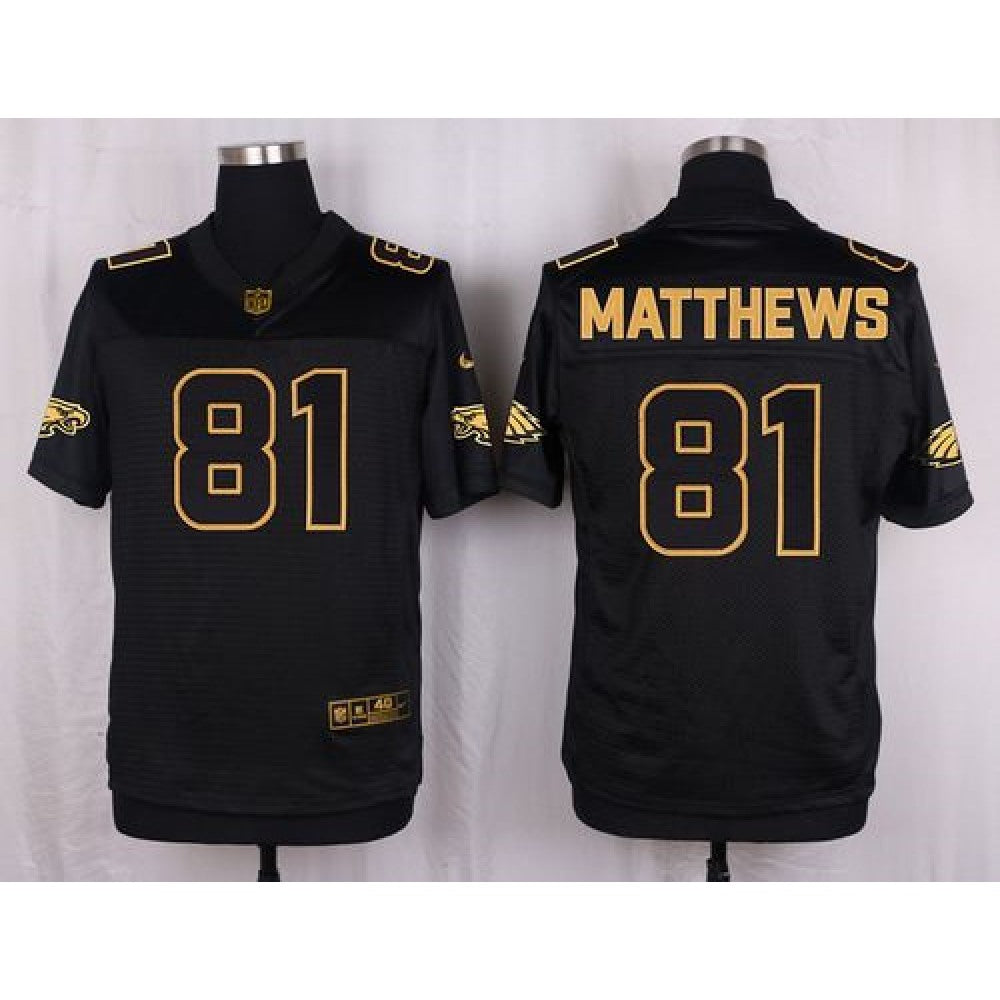 Eagles #81 Jordan Matthews Black Men's Stitched NFL Elite Pro Line Gold Collection Jersey 