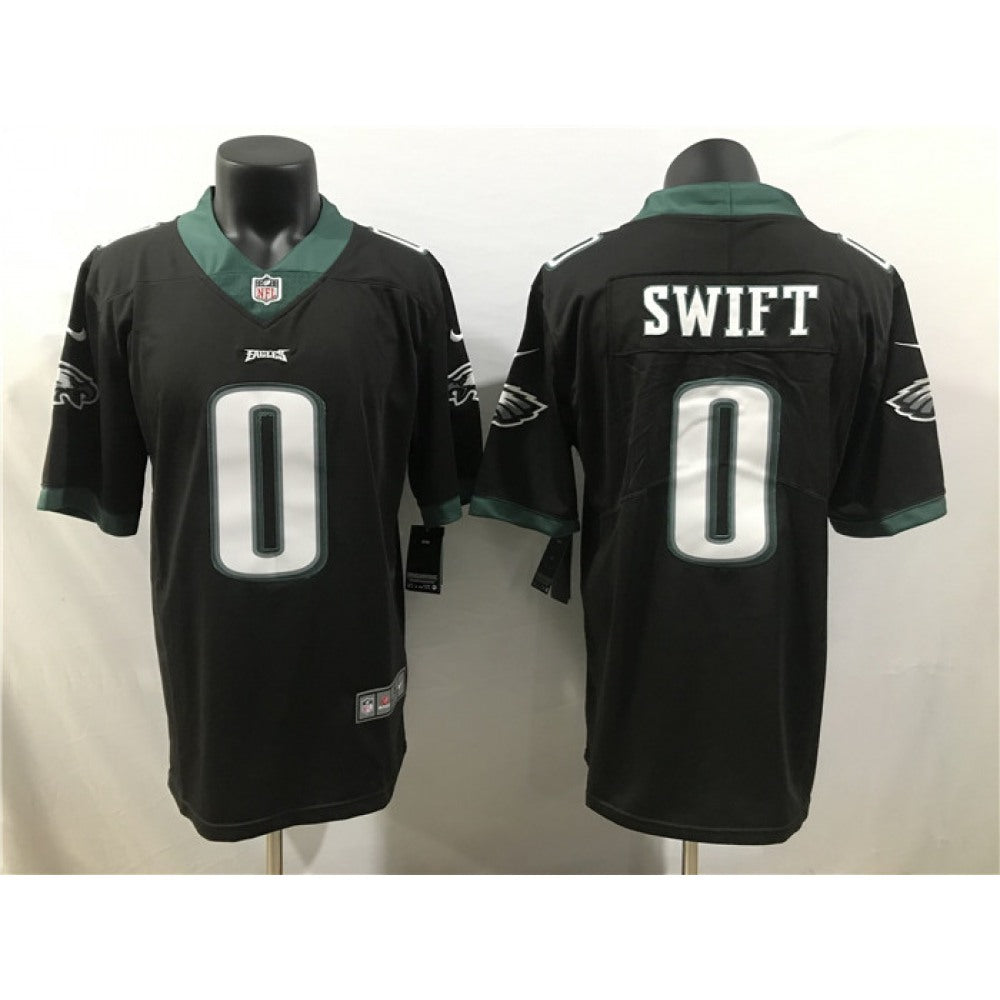 Men's Philadelphia Eagles #0 D'Andre Swift Black 2023 Draft Vapor Limited Stitched Football Jersey 