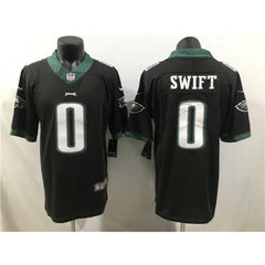 Men's Philadelphia Eagles #0 D'Andre Swift Black 2023 Draft Vapor Limited Stitched Football Jersey 