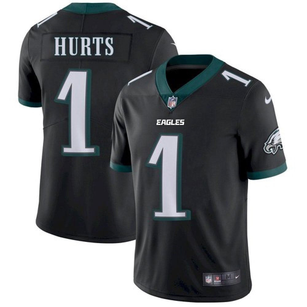 Men's Philadelphia Eagles #1 Jalen Hurts Black Vapor Untouchable Limited Stitched Jersey 