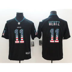 Men's Philadelphia Eagles #11 Carson Wentz Black 2018 USA Flag Color Rush Limited Fashion NFL Stitched Jersey 