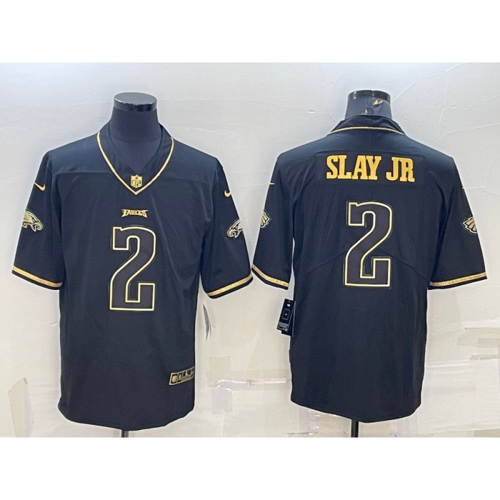 Men's Philadelphia Eagles #2 Darius Slay JR Black Gold Vapor Untouchable Limited Stitched Jersey 