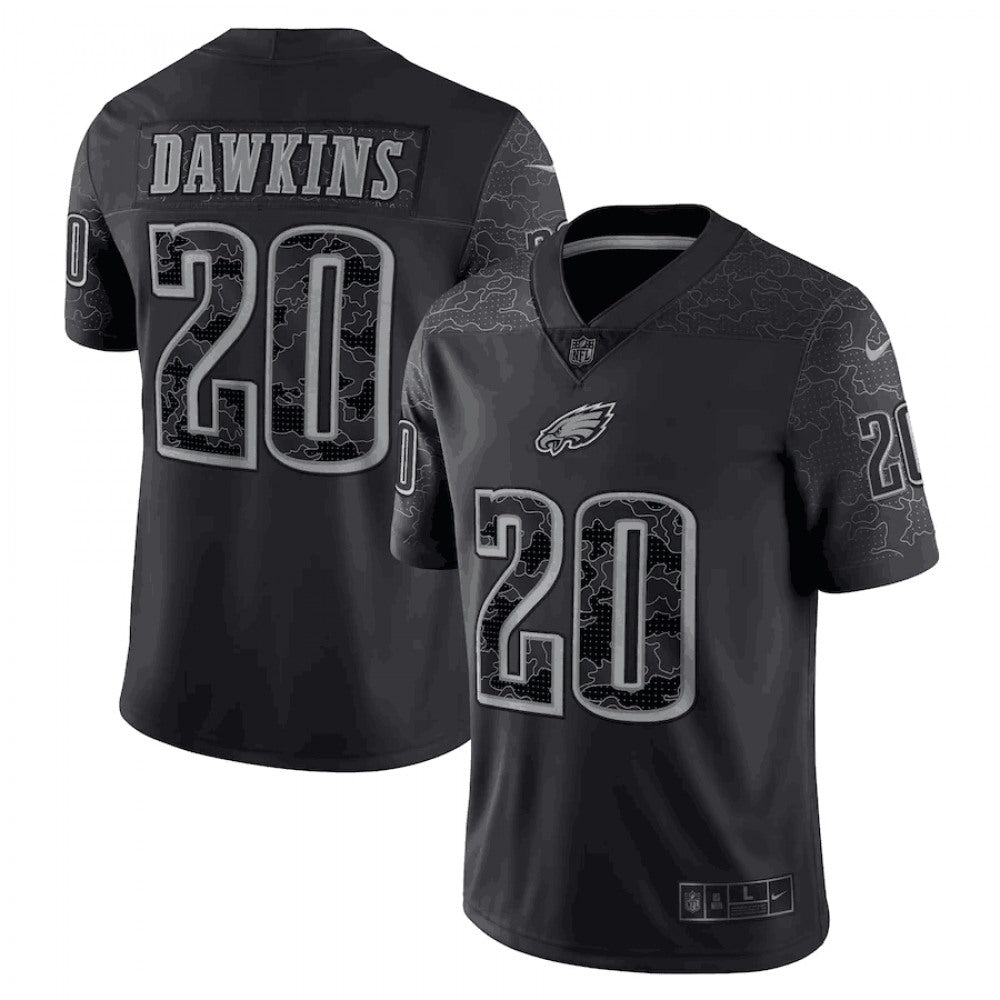 Men's Philadelphia Eagles #20 Brian Dawkins Black Reflective Limited Stitched Jersey 