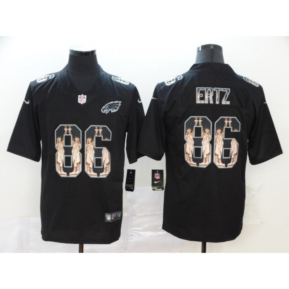 Men's Philadelphia Eagles #86 Zach Ertz 2019 Black Statue of Liberty Limited Stitched NFL Jersey 
