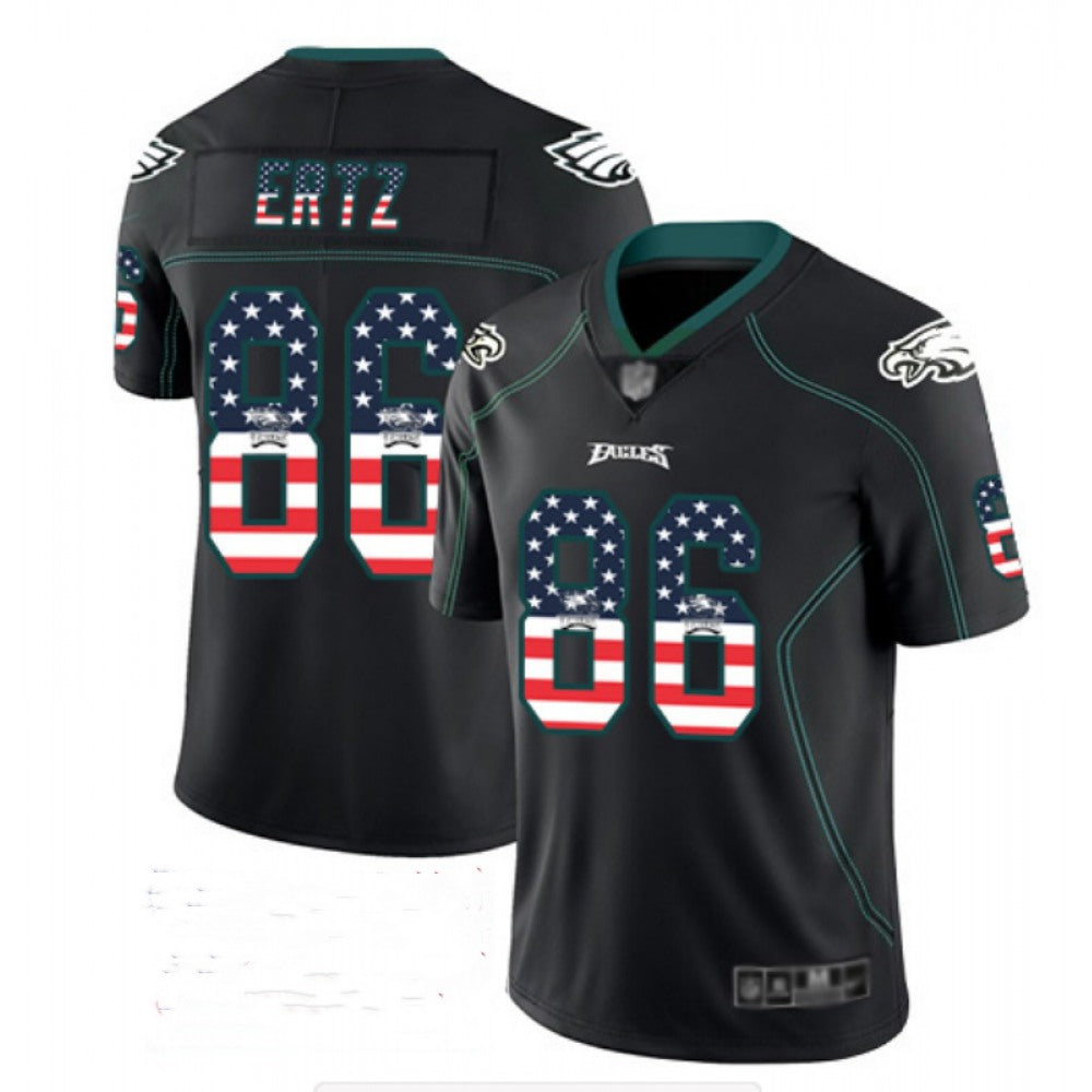 Men's Philadelphia Eagles #86 Zach Ertz Black USA Flag Color Rush Limited Fashion NFL Stitched Jersey 