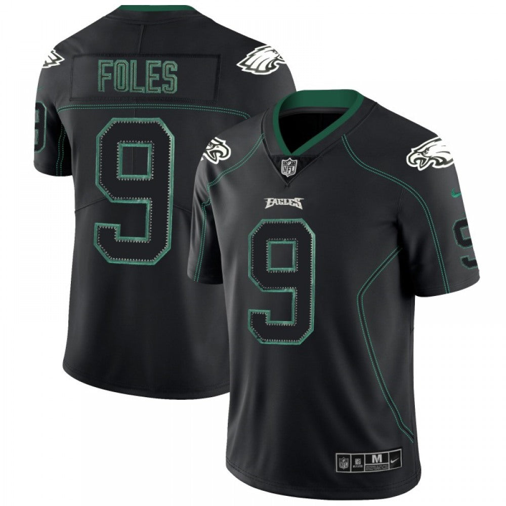 Men's Philadelphia Eagles #9 Nick Foles NFL 2018 Lights Out Black Color Rush Limited Jersey 