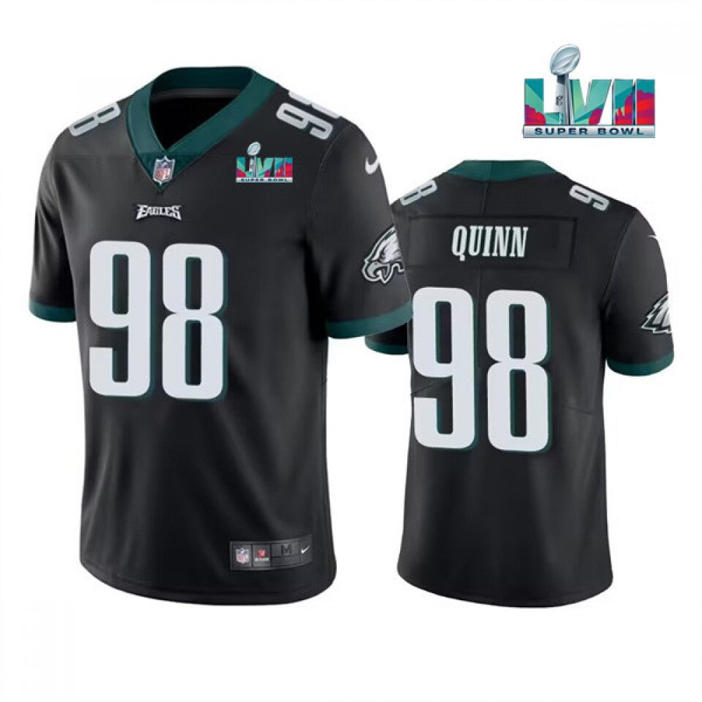 Men's Philadelphia Eagles #98 Robert Quinn Black Super Bowl LVII Vapor Untouchable Limited Stitched Jersey 