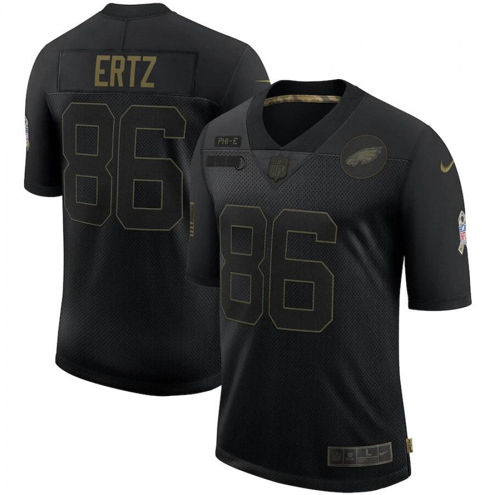 Men's Philadelphia Eagles #86 Zach Ertz Black 2020 Salute To Service Limited Stitched Jersey 
