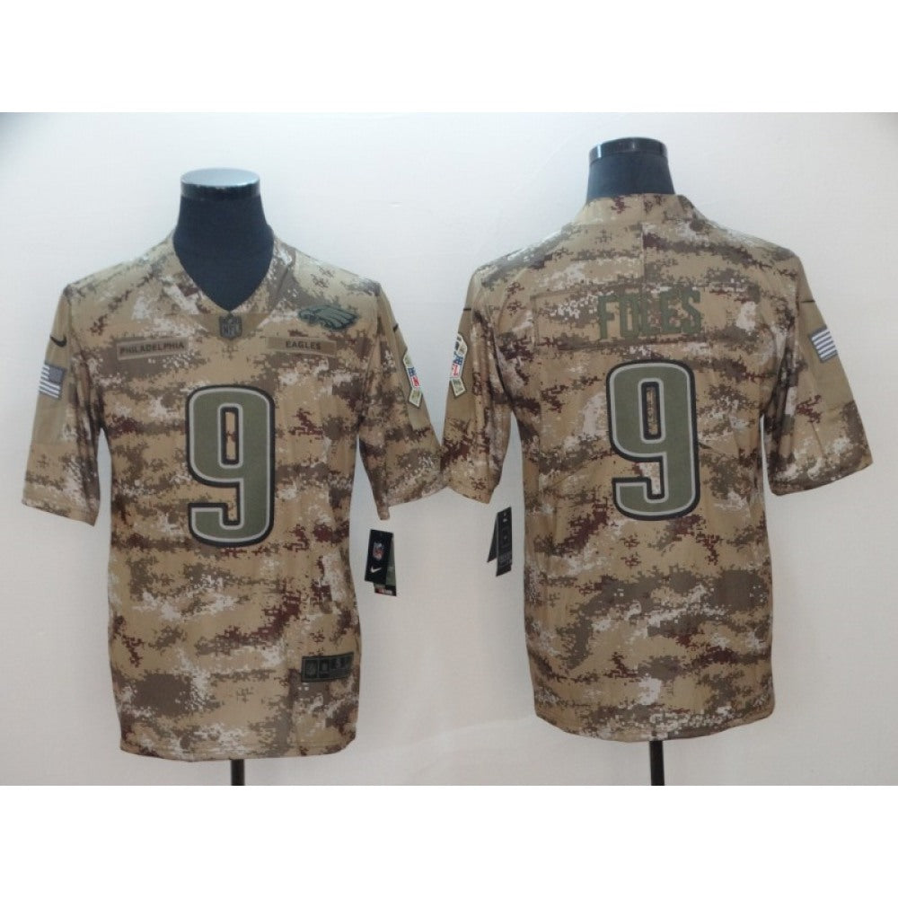 Men's Philadelphia Eagles #9 Nick Foles 2018 Camo Salute To Service Limited Stitched NFL Jersey 