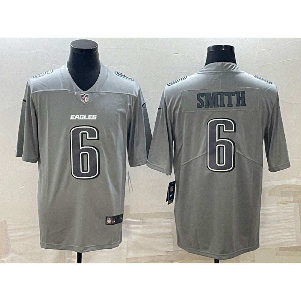 Men's Philadelphia Eagles #6 DeVonta Smith Gray Atmosphere Fashion Stitched Jersey 