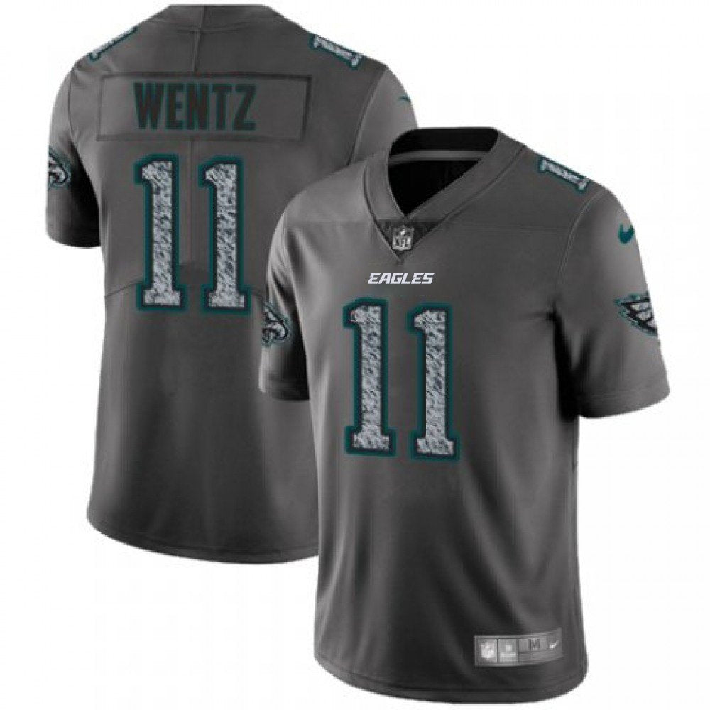 Men's Philadelphia Eagles #11 Carson Wentz 2019 Gray Fashion Static Limited Stitched NFL Jersey 