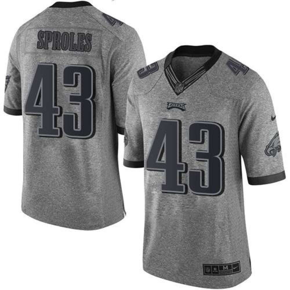 Eagles #43 Darren Sproles Gray Men's Stitched NFL Limited Gridiron Gray Jersey 