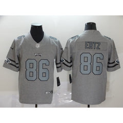 Men's Philadelphia Eagles #86 Zach Ertz 2019 Gray Gridiron Team Logo Limited Stitched NFL Jersey 