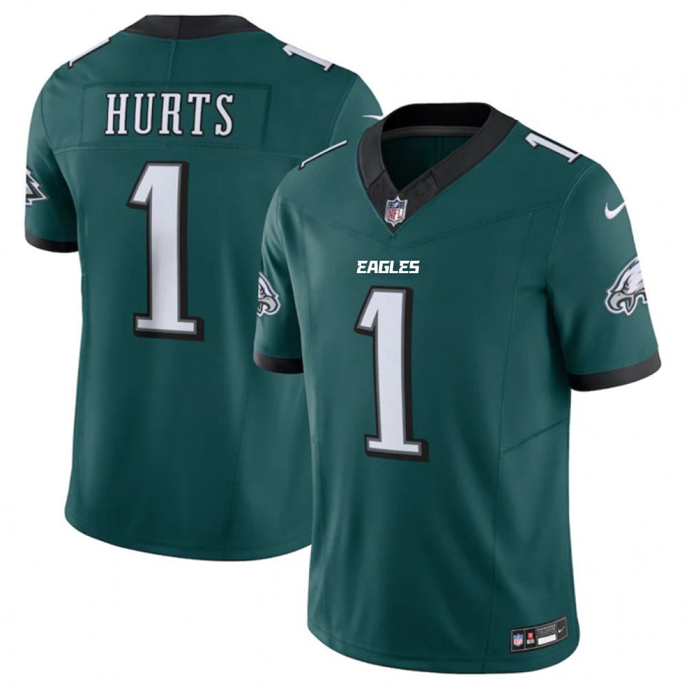 Men's Philadelphia Eagles #1 Jalen Hurts Green 2023 F.U.S.E. Vapor Untouchable Limited Stitched Football Jersey 
